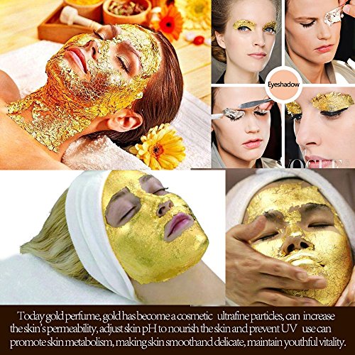Kinno Edible 24K Gold Leaf Sheets 100 Pcs 1.7 By 1.7 Facial Ca