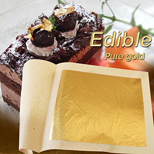 Kinno Edible 24K Gold Leaf Sheets 100 Pcs 1.7 By 1.7 Facial Ca