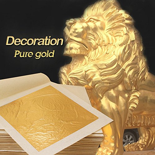 Kinno Edible 24K Gold Leaf Sheets 100 Pcs 1.7 By 1.7 Facial Ca