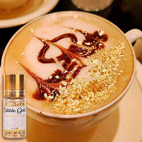 Kinno Edible Gold Flakes - 3 Bottles Of Metallic Gold Glitters F