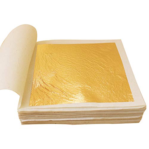 Kinno Edible Gold Leaf Sheets 3.7 X 3.7 24K Yellow Real Gold F