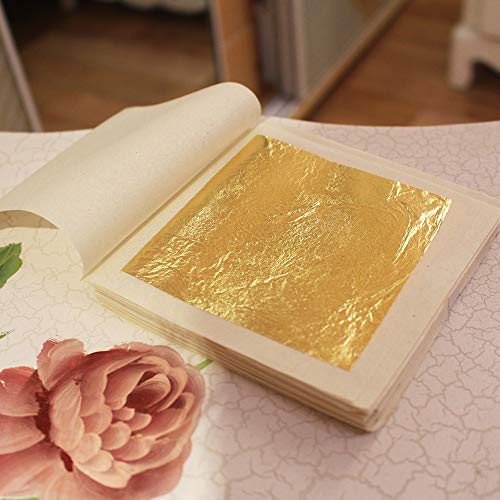 Kinno Edible Gold Leaf Sheets 3.7 X 3.7 24K Yellow Real Gold F