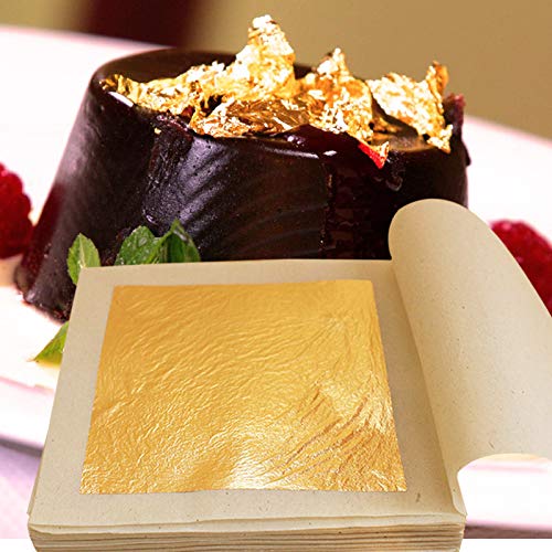 Kinno Edible Gold Leaf Sheets 3.7 X 3.7 24K Yellow Real Gold F