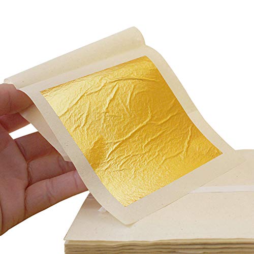 Kinno Edible Gold Leaf Sheets 3.7 X 3.7 24K Yellow Real Gold F