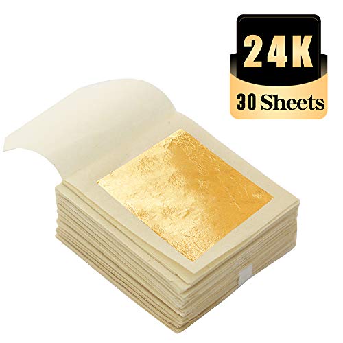 Kinno Edible Gold Leaf Sheets 30 Sheets 1.7 X 1.7 24K Yellow R