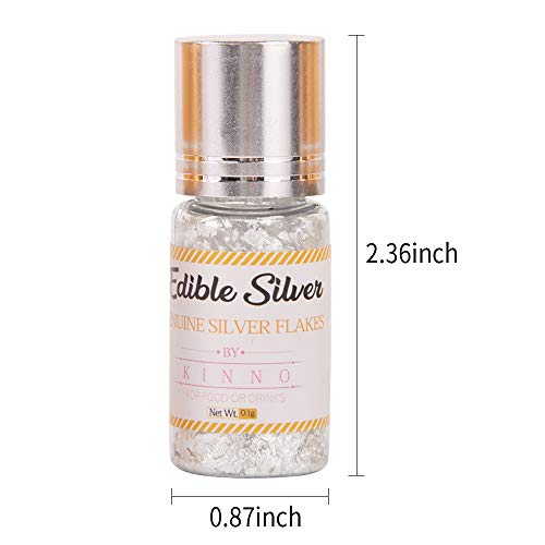 Kinno Edible Pure Silver Flakes And Sprinkles - Kinno Metallic G