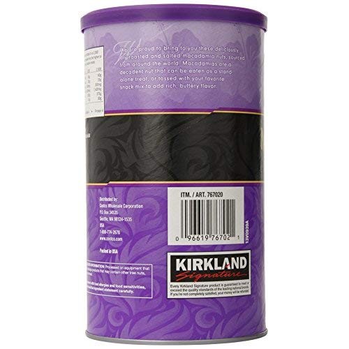Kirkland Dry Roasted Macadamia Nuts With Sea Salt 680G 1.5 Lb