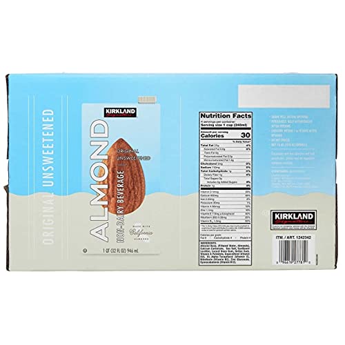 Kirkland Signature Almond Milk, 32 Fluid Ounce 12 Count