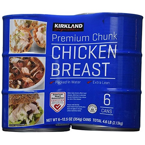 Kirkland Signature chicken breast, packed in water, premium chun...