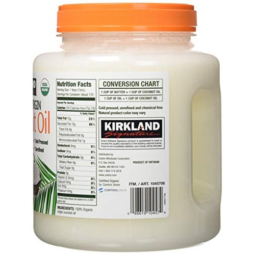 Kirkland Signature Cold Pressed Unrefined Organic Virgin Coconut
