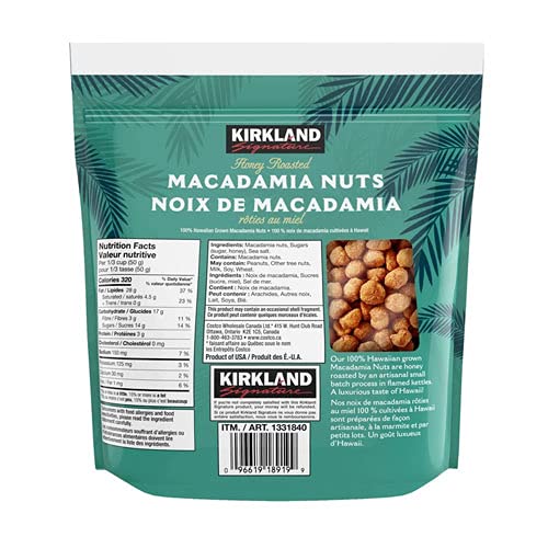 Kirkland Signature Honey Roasted Macadamia Nuts, 24 Ounce, 1.5 P