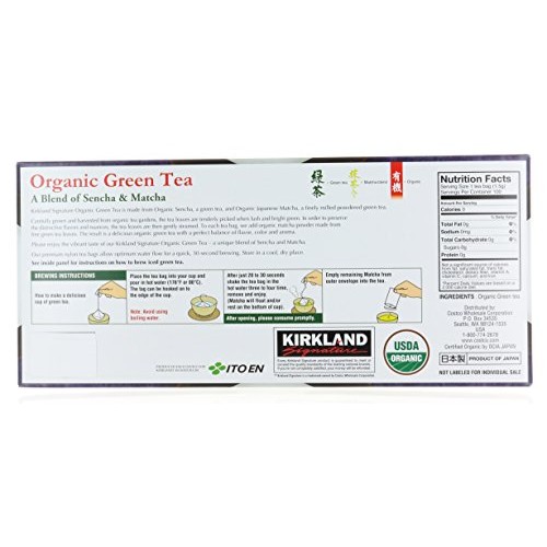 Kirkland Signature Organic Japanese Green Tea, A Blend of Sencha... Kirkland Signature Organic Japanese Green Tea, A Blend of Sencha...