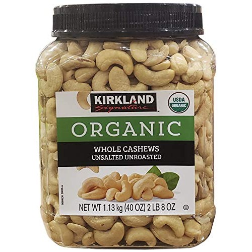 Kirkland Signature Organic Unsalted Cashew, 40 Oz