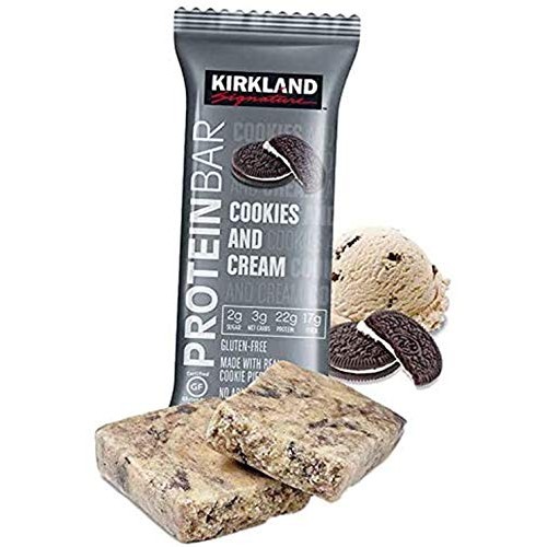 Kirkland Signature Protein Bars Cookies And Cream 2.12 Oz, 20-Count