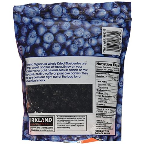 Kirkland Signature Whole Dried Blueberries, 1 Lb 4 Oz