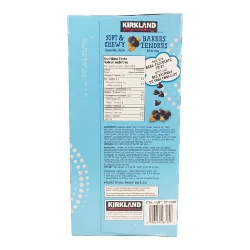 Kirkland Soft & Chewy Granola Bars, 64 Bars x 24g each, 1.5kg/3....