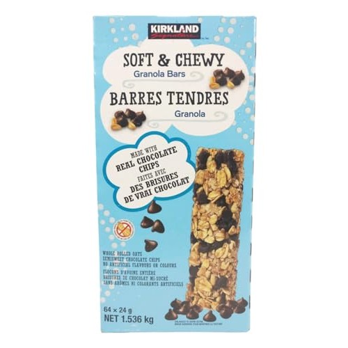 Kirkland Soft & Chewy Granola Bars, 64 Bars x 24g each, 1.5kg/3....