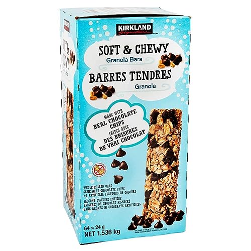 Kirkland Soft & Chewy Granola Bars, 64 Bars x 24g each, 1.5kg/3....