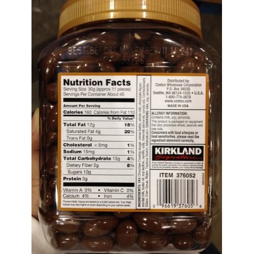 Twin Pack Kirkland Signature Milk Chocolate Almonds Roasted Almo