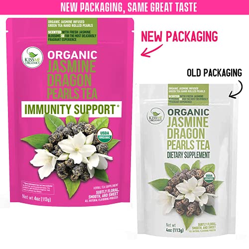 Jasmine Dragon Pearls Green Tea - Premium Flavor Organic Tea Jas