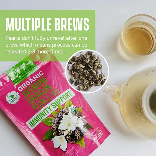 Jasmine Dragon Pearls Green Tea - Premium Flavor Organic Tea Jas