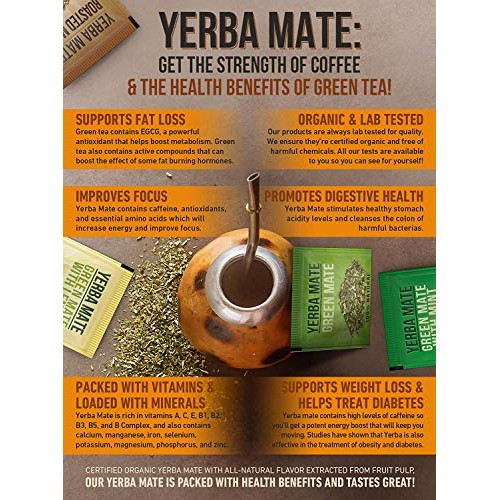 Organic Yerba Mate Tea Bags - Variety Pack - Mate Cocido - Natur