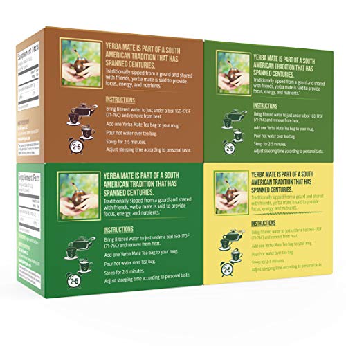 Organic Yerba Mate Tea Bags - Variety Pack - Mate Cocido - Natur