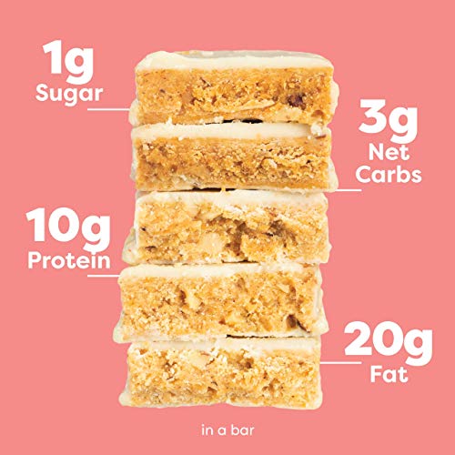 Kiss My Keto Bars Low Carb Bars 3g Net - White Chocolate Birth...