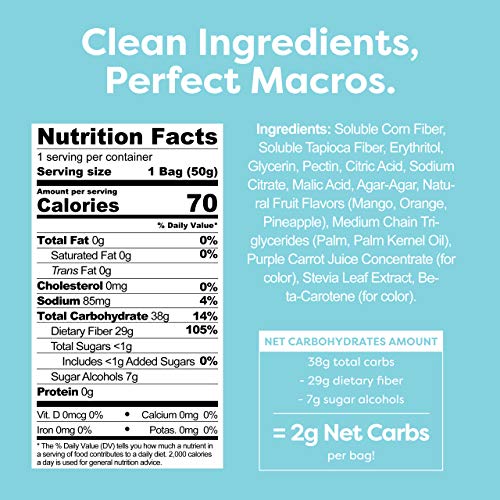 Kiss My Keto Candy Tropical Rings 1-Pack - Low Carb 2g, Low Su...