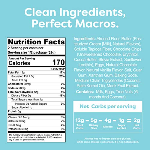 Kiss My Keto Cookies Chocolate Chip – 2g Net Low Carb Cookies, A...