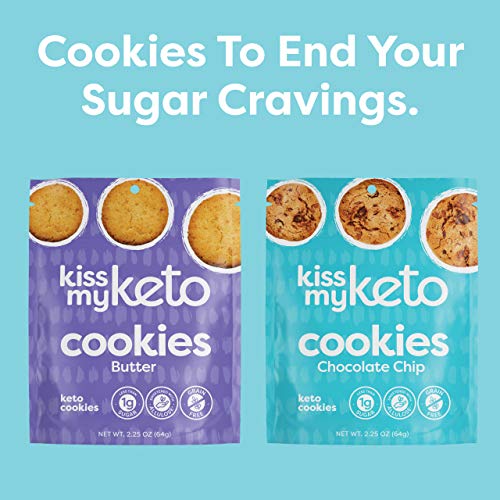 Kiss My Keto Cookies Chocolate Chip – 2g Net Low Carb Cookies, A...