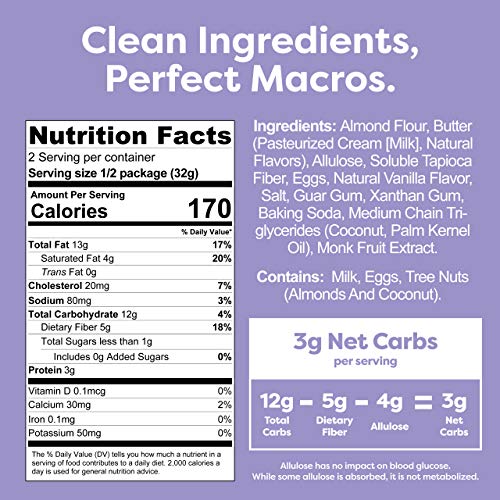 Kiss My Keto Cookies Vanilla Butter – 2g Net Low Carb Cookies, A...