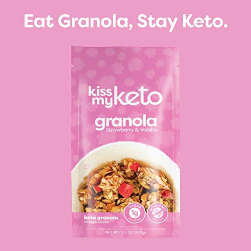 Kiss My Keto Granola Cereals Breakfast - Strawberry & Vanilla Gr...