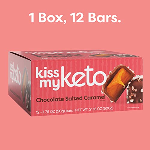 Kiss My Keto Salted Caramel Protein Bars – 1g Sugar, 9g Protein ...