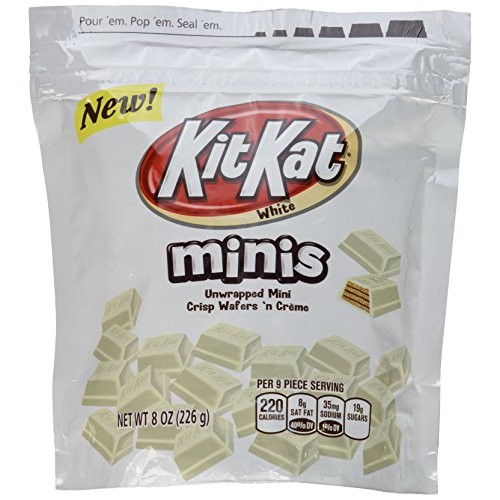 Hersheys, Kit Kat, Minis, White Chocolate Covered Wafer Candie Hersheys, Kit Kat, Minis, White Chocolate Covered Wafer Candie