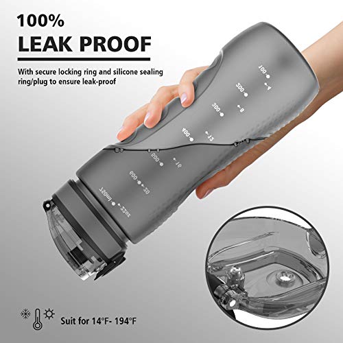 Motivational Water Bottles With Times To Drink, Leak-Proof Time