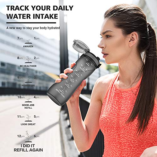 Motivational Water Bottles With Times To Drink, Leak-Proof Time