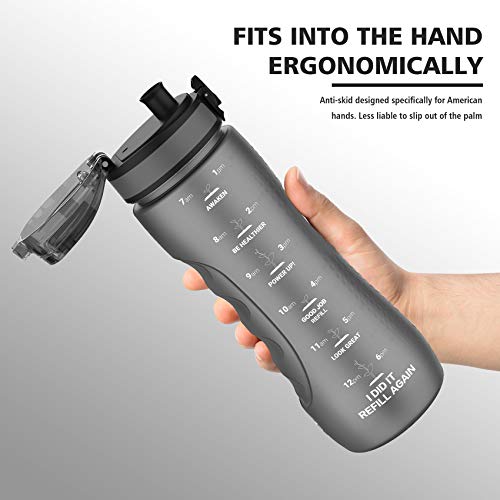 Motivational Water Bottles With Times To Drink, Leak-Proof Time