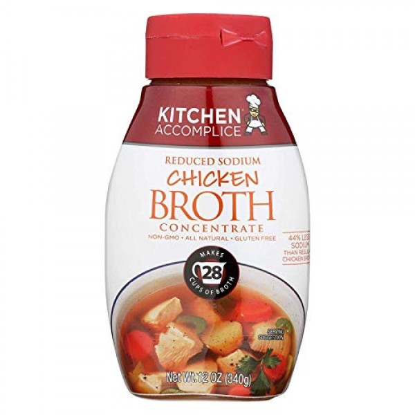 Kitchen Accomplice Reduced Sodium Chicken Broth, 12 Ounce - 6 Pe