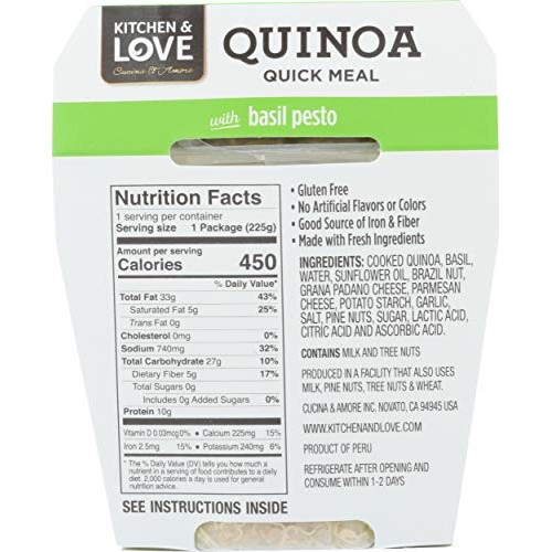 Kitchen &Amp; Love Basil Pesto Quinoa Quick Meal 6-Pack | Gluten-Fre