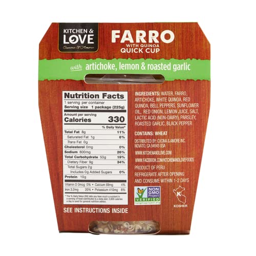 Kitchen &Amp; Love Cooked Farro, Artichoke Lemon &Amp; Roasted Garlic, R