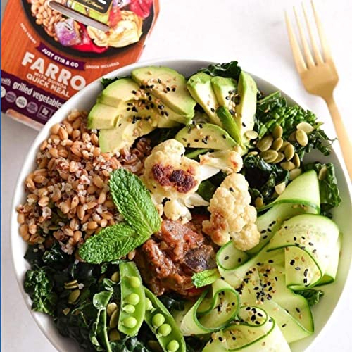 Kitchen & Love Cooked Farro, Grilled Vegetables & Herbs, Ready t...
