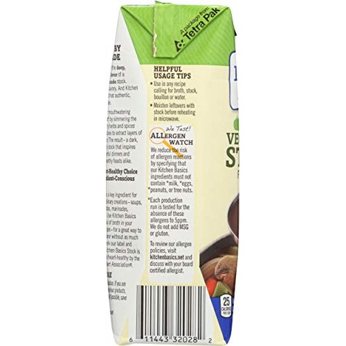 Kitchen Basics All Natural Unsalted Vegetable Stock, 8.25 Fl Oz