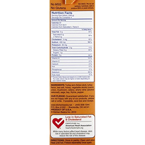 Kitchen Basics Turkey Stock Gluten, Free, 32 Oz, 3 Pk