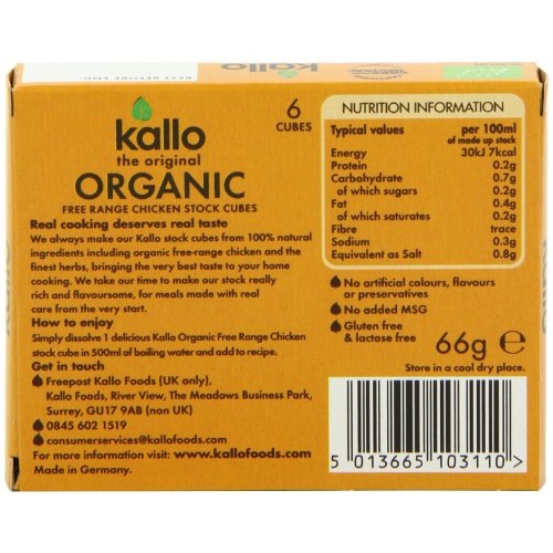 Kallo Organic Chicken Stock Cube 66 G Pack Of 15