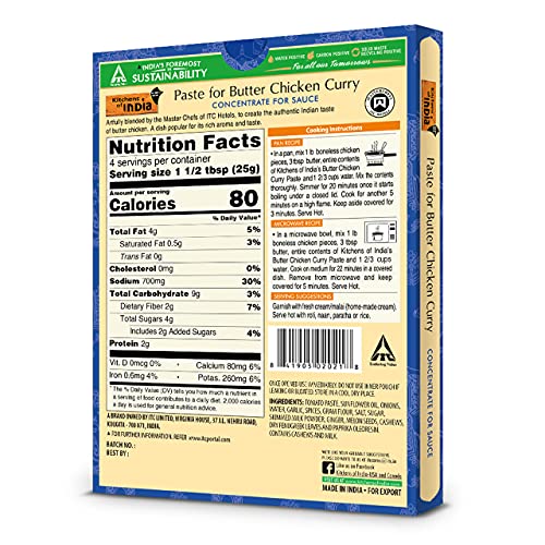 Kitchens Of India Paste, Butter Chicken Curry, 3.5-Ounces, Pack