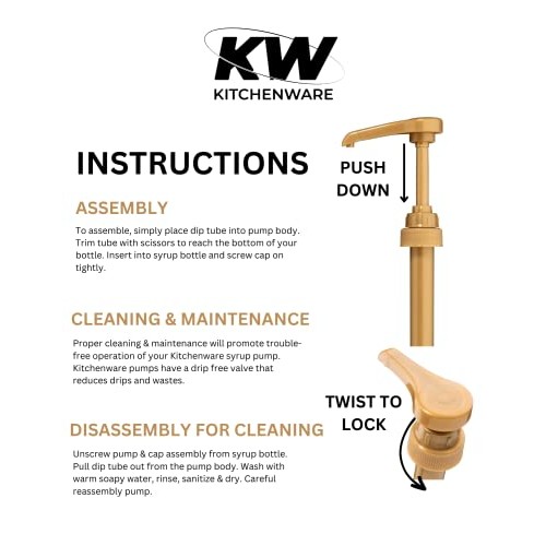 Torani Syrup Pumps, 6-pack | Fits 750 mL/25.4 oz Torani, Davinci...