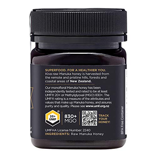 Kiva Raw Manuka Honey, Certified Umf 20+ Mgo 830+, New Zealand