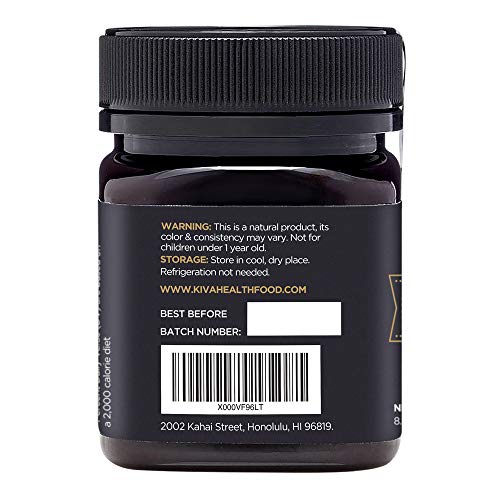 Kiva Raw Manuka Honey, Certified Umf 20+ Mgo 830+, New Zealand