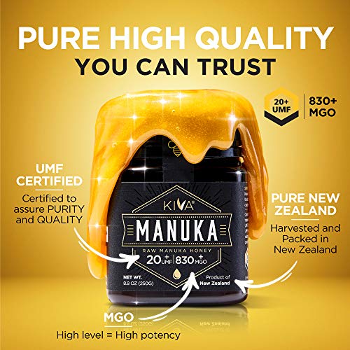 Kiva Raw Manuka Honey, Certified Umf 20+ Mgo 830+, New Zealand